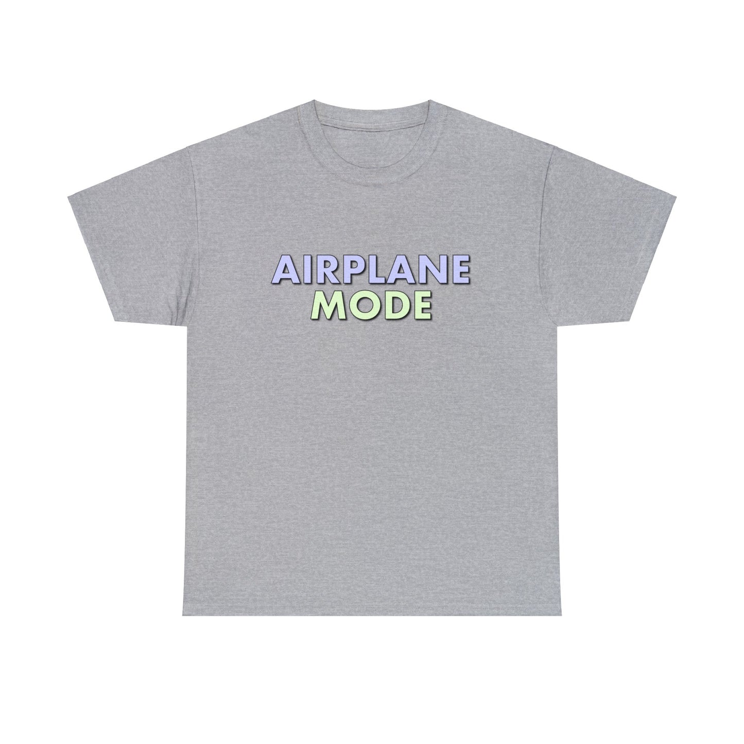 "AIRPLANE MODE" Text T-shirt Unisex Heavy Cotton Tee Simple Text for Travelers
