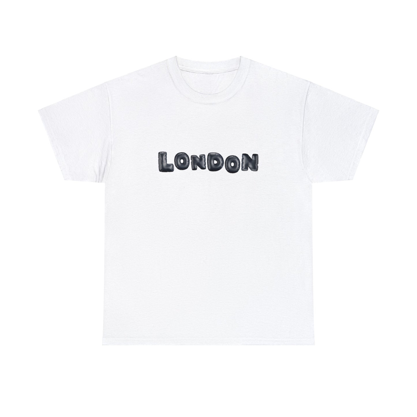 Text LONDON T-shirt Unisex Heavy Cotton Tee Simple Text London Logo for Fans of London, United Kingdom