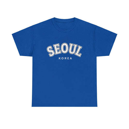 Color Text SEOUL T-shirt Unisex Heavy Cotton Tee Simple Text Seoul Logo for Fans of Seoul, South Korea, and K-Pop